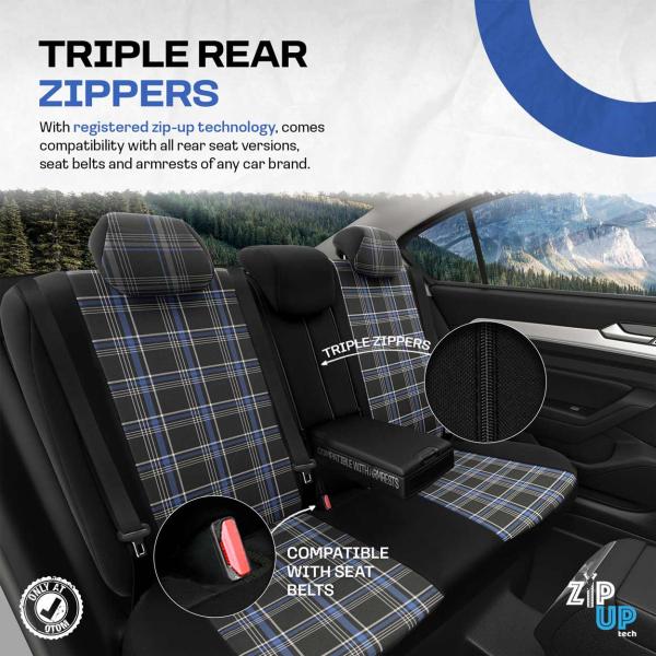 Auto Sitzbezug Set Universal Vorne und Hinten Komfortabel Komplett Set